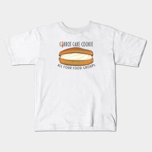 Carrot Cake Cookie - All 4 Food Groups Kids T-Shirt